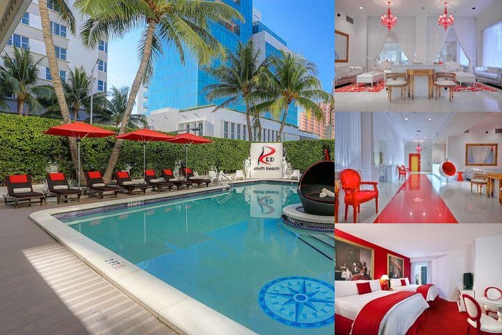 Red South Beach photo collage